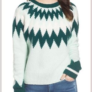 Ski sweater SMALL. Winter mint and evergreen